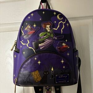 Loungefly Disney Purple Backpack with Character Graphics